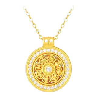 今日必买：周大生 八宝花盘项链 s925银 镀金工艺