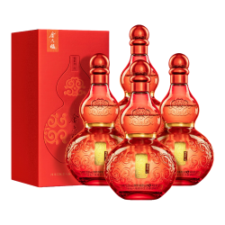 金六福 福系列红50.8度4瓶整箱葫芦绵柔浓香纯粮白酒