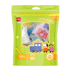 得力 24色加赠3袋4D超轻粘土 幼儿园黏土彩泥橡皮泥美术手工DIY玩具男孩女孩生日毕业礼物