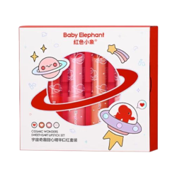 红色小象 儿童口红夹心唇膏小女孩化妆品套装无毒彩妆 红色小象宇宙奇趣甜心精华口红套装