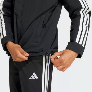 阿迪达斯 JY8303 运动型格短棉服 黑色 L