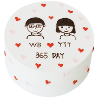 曼恒男女神蛋糕全国同城配送当天配送新鲜草莓蛋糕老公 V款蛋糕鲜花组合 10英寸（适合5-7人）