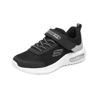 SKECHERS 斯凯奇 儿童运动鞋男童透气网鞋时尚魔术贴大童跑步鞋403748L 36 黑色/银色/BKSL