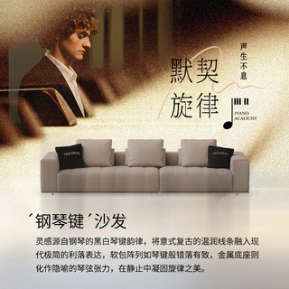 广巢（GUANGCHAO）钢琴键真皮沙发头层牛皮意式客厅组合小户型别墅真皮转角规范C 【全粒面头层牛皮/接触面】