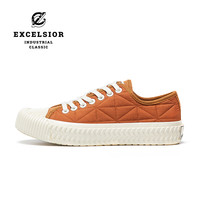 excelsior饼干鞋 冬季女鞋加棉板鞋男低帮增高休闲鞋厚底帆布鞋女 琥珀棕 285
