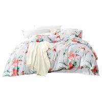 富安娜 家纺 圣之花床上四件套纯棉床品套件双人床单被套 圣之花-浅兰 1.5米床