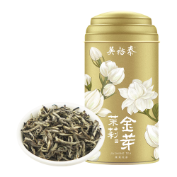 吴裕泰 茉莉花茶招牌茉莉金芽清香型特种80g八窨小纯芽鲜爽罐装
