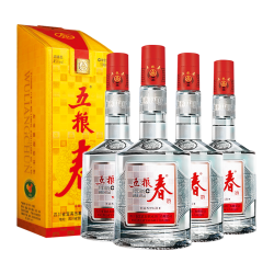 五粮液 股份 五粮春一代 浓香型白酒 中秋礼品 送礼聚会 45度 500mL 4瓶 （含礼袋）
