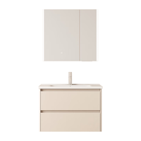 九牧（JOMOO）小牧卫浴智能浴室柜卫生间洗手脸盆柜洗漱台不锈钢镜柜MAB3000 80cm【美妆架+双侧镜灯+抽纸孔】