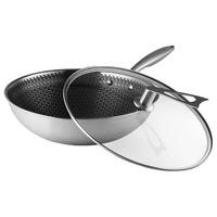 佳佰 悬浮式梅花纹系列 JBSK-MH32D 炒锅(32cm、不粘、304不锈钢)