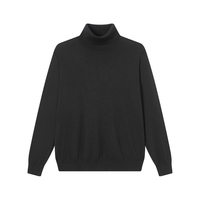 京东京造纯羊毛针织衫男高领男士秋季可机洗商务保暖毛衣纯色 黑色 XL