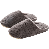 京东京造 简约软底拖鞋轻简软弹舒适保暖棉拖鞋男款深灰色41-42 JZ1212