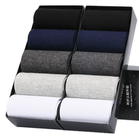 Langsha 浪莎 男士中筒袜 100004997979 十双装 黑色