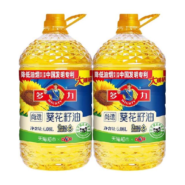 多力 尚选葵花籽油6.08Lx2桶家用桶装食用油