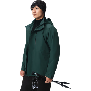 伯希和 冲锋衣男女三合一外套户外加绒冬保暖登山服 青山绿 抓绒两件套 XL