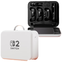 必优美 BUBM必优美 Switch2全配收纳包oled保护套大容量ns2游戏卡带收纳盒NS二代全套保护壳 单Pro手柄款-白色