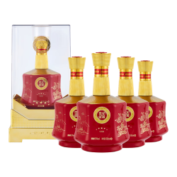 金徽 酒 世纪金徽红五星 浓香型白酒 50度 500mL 4瓶 整箱装