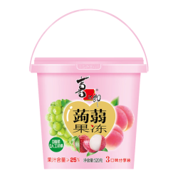 喜之郎 蒟蒻果冻桶 520克 26小包 3口味荔枝葡萄蜜桃