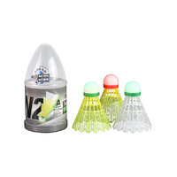 得力夜光羽毛球耐打不烂弹性强抗裂球室外训练尼龙球LED羽毛球拍