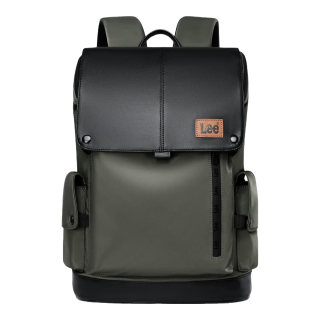 Lee 户外双肩包男登山旅行包大容量背包女书包17寸电脑包 墨绿色