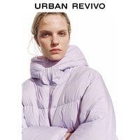 UR UR2025冬季女装休闲双拉链连帽宽松羽绒服UYY150058 粉紫 M