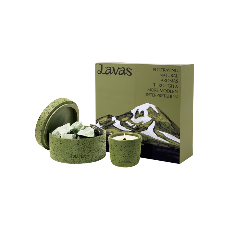  流动之境 HRAUN Lavas 无火香氛 香薰蜡烛礼盒  冰岛苔原 600g+200g