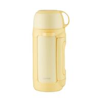 苏泊尔（SUPOR）大容量户外旅行壶便携保温壶304不锈钢1.5L     1.5L奶油黄（一壶双盖）