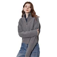 初语 毛衣外套女秋冬时尚高级感拉链立领长袖针织开衫上衣