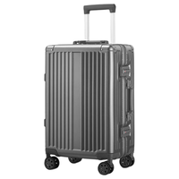 卡帝乐鳄鱼行李箱24英寸拉杆箱可登机免托运旅行箱商务铝框箱硬壳密码箱