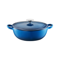 京东京造 珐琅锅 铸铁汤锅炖锅微压煮海鲜锅乔迁 妈咪煲24cm渐变蓝 渐变蓝-妈咪煲 24cm