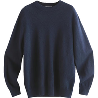 帕罗（PALUOPO）2024秋冬男士纯山羊绒衫休闲舒适保暖高支纱长袖套头毛衣上衣 藏青 XL/115/180