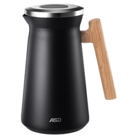 爱仕达（ASD）保温壶 高端304不锈钢家用办公真空一键开启暖瓶橡木防滑把手 大容量典雅黑 1000ML