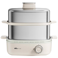 Bear 小熊 煮蛋器 蒸蛋器 电蒸锅 家用双层不锈钢蒸煮蛋器 可定时高温自动断电多功能蒸锅 ZDQ-E12R2