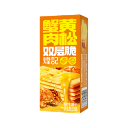 煌记 双层脆夹心饼干薄脆 蟹黄肉松双层脆92g-1盒