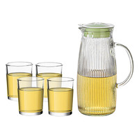 乐唯诗 真5折！简约竖纹家用杯具套装（一壶四杯）