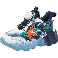 哈比熊（HOBIBEAR）童鞋儿童运动鞋春秋网面男童跑步鞋轻便女童鞋511128深蓝白37码 深蓝白（网面）