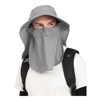 OUTFLY多功能全包围UPF50+户外旅行遮阳帽舒爽速干宽檐帽 浅灰  均码