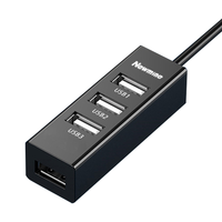 纽曼 usb分线器2.0高速4口HUB集线器 笔记本台式电脑一拖四usb扩展坞延长线转换器约0.25m黑色