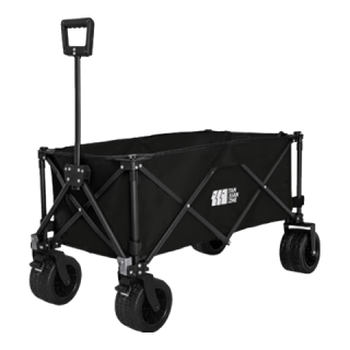 探险者 户外露营推车聚拢型露营车营地车野营可折叠小推车野餐车桌板  300L 曜石黑9.5CM双刹坦克轮-聚拢