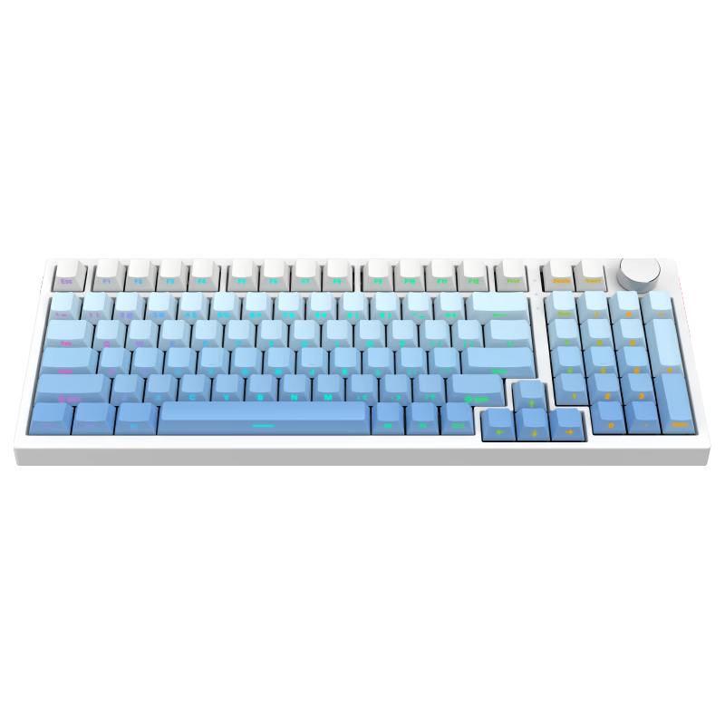 METAPHYUNI/玄派 玄熊猫PD98PRO 三模无线机械键盘 白蓝 太极轴 98配列