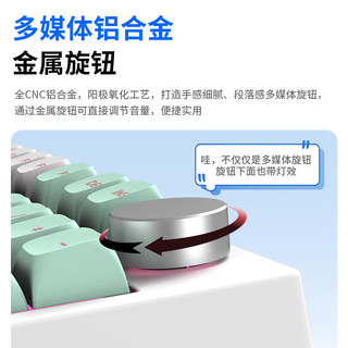 METAPHYUNI/玄派 玄熊猫PD98PRO 三模无线机械键盘 白蓝 太极轴 98配列