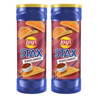 Lay's乐事墨西哥乐事薯片原味薄脆咸香口味奶酪口味追剧零食 烧烤味155.9克*2-会碎(5.1到期)