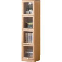 源氏木语实木书柜家用角落置物柜简约夹缝收纳柜落地靠墙储物窄柜原木1.45