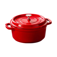 京严匠造 珐琅微压汤锅 中国红 24cm