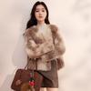 X.YING 香影 女士仿生皮草短款羊羔毛外套