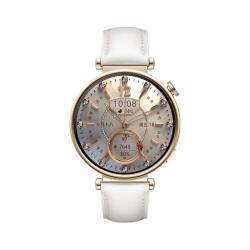 华为 蓝牙通话 智能手表 真皮表带  凝霜白 白色 41mm