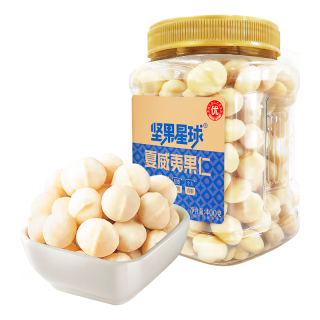沃隆 每日坚果罐装坚果原味果仁 夏威夷果半粒式450g/罐赠：儿童坚果140g