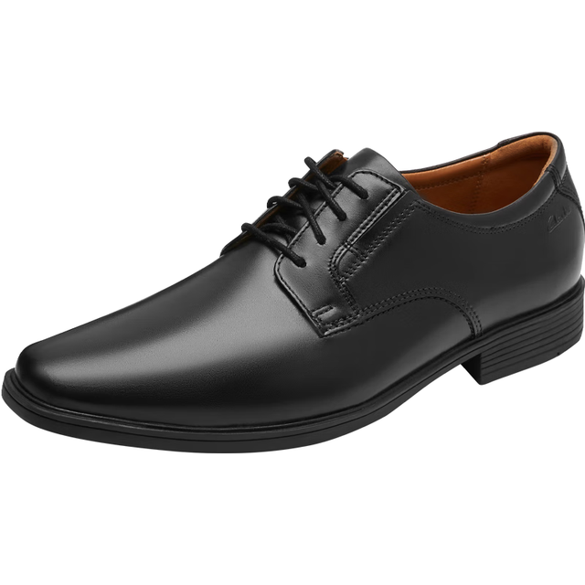 Clarks 泰顿系列 &男士德比鞋 &布洛克正装商务舒适皮鞋男 黑色 261103508 （加宽楦 &）