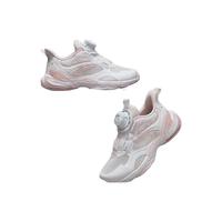 安踏儿童跑步鞋女小童休闲鞋2024秋季网革拼接潮流旋钮扣蝶翼运动鞋 安踏白/清水粉-1 31