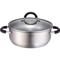 凌丰（LINKFAIR）火锅锅鸳鸯锅不锈钢汤锅电磁炉锅电煮锅 6L单味火锅【适合5-8人】 30cm